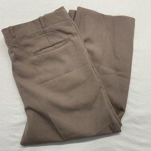 Gala Dress Pants Men's Size 36 Brown Polyester Wool Blend Pleated Front Pants